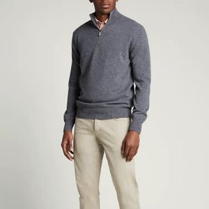Bergdorf Goodman Cashmere Quarter Zip Up | Gray Size Medium